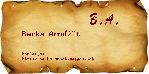 Barka Arnót névjegykártya